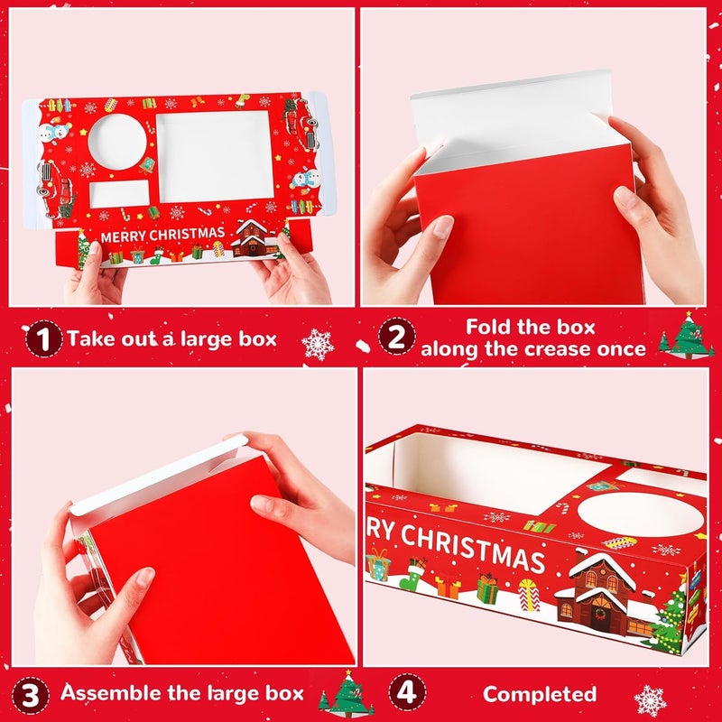 Jansun 36Pcs Christmas Movie Night Snack Trays Candy Popcorn French Fries Snack Trays Christmas Movie Boxes for Snacks Tray Xmas Party Supplies - Image 3